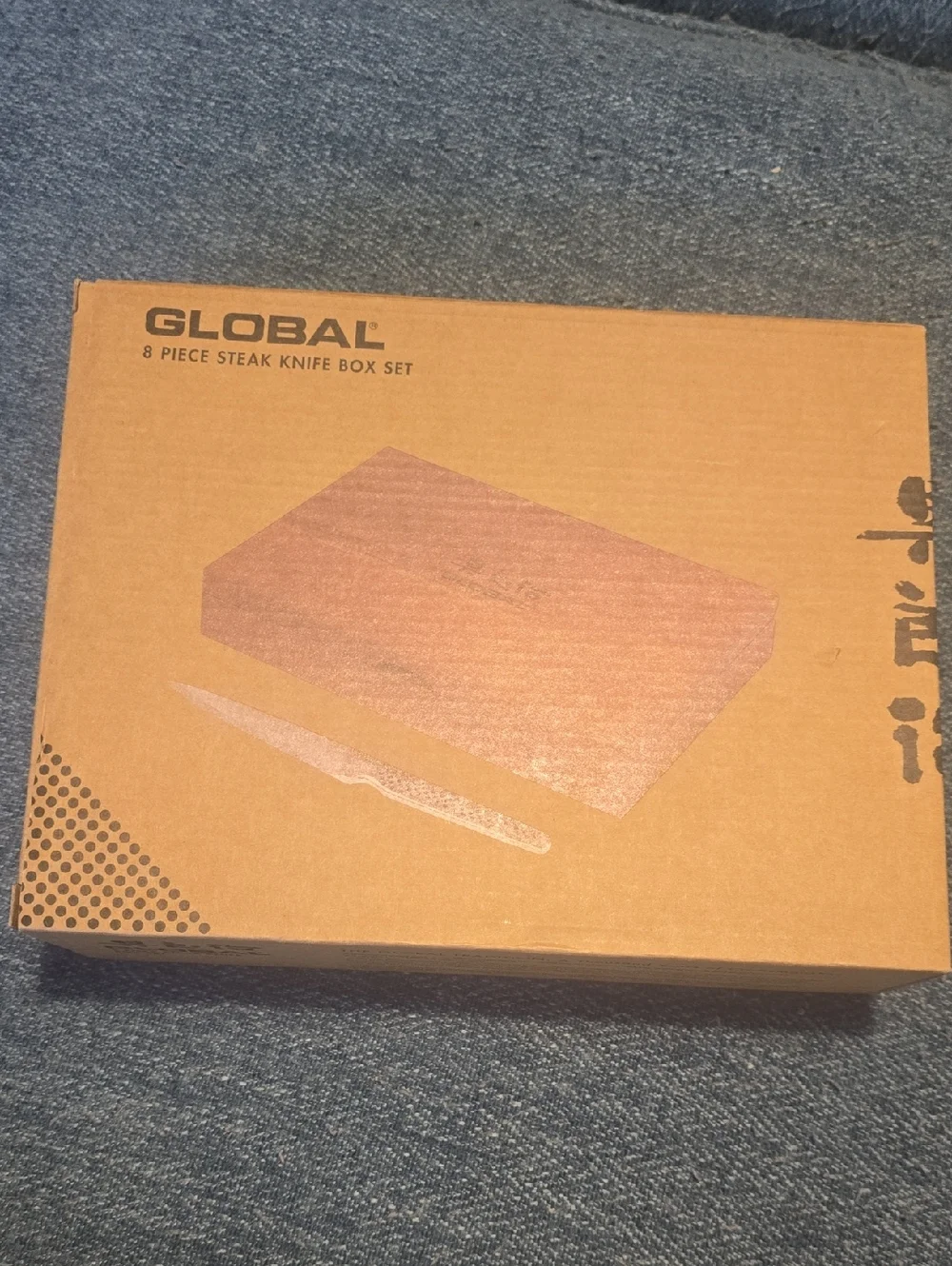 NEW!!! Global Classic Steak Knives in Acacia Gift Box, Set of 8, Made In Japan